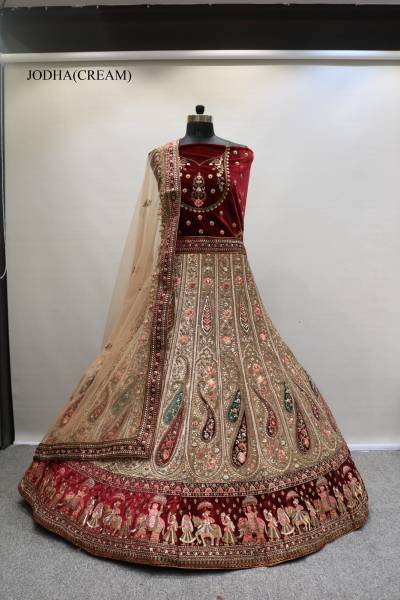 JODHA BY VAISHNAVI LYCRA VELVET LEHENGA WHOLESALER IN INDIA 